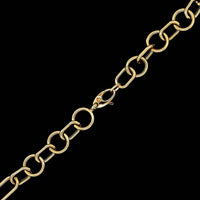 14K Yellow Gold Estate Fancy Hollow Fancy Paperclip Link Chain