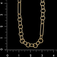 14K Yellow Gold Estate Fancy Hollow Fancy Paperclip Link Chain