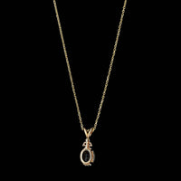 14K Yellow Gold Estate Aquamarine and Diamond Pendant Necklace
