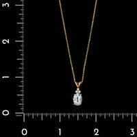 14K Yellow Gold Estate Aquamarine and Diamond Pendant Necklace