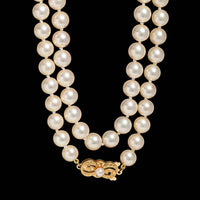 18K Yellow Gold Estate Mikimoto Akoya Cultured Pearl Necklace