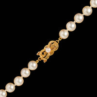 18K Yellow Gold Estate Mikimoto Akoya Cultured Pearl Necklace