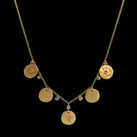 Meira T. 14K Yellow Gold Estate Diamond Disk Necklace