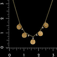 Meira T. 14K Yellow Gold Estate Diamond Disk Necklace