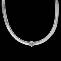 Carlo Weingrill 18K White Gold Diamond Tubogas Necklace