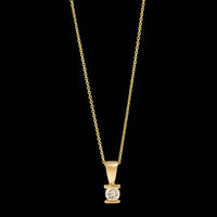 14K Yellow Gold Estate Diamond Pendant Necklace