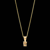 14K Yellow Gold Estate Diamond Pendant Necklace