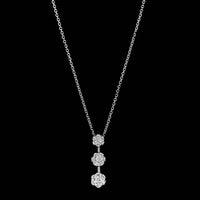 14K White Gold Estate Diamond Pendant Necklace
