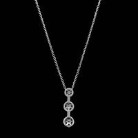 14K White Gold Estate Diamond Pendant Necklace