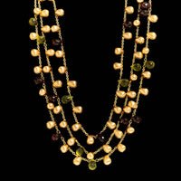 Marco Bicego 18K Yellow Gold Estate Gemstone Alcapulco Three Row Necklace