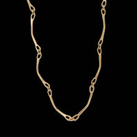14K Yellow Gold Estate Curved Link Necklace