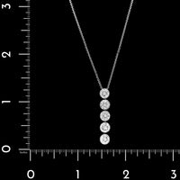 14K White Gold Estate Five Stone Diamond Pendant Necklace