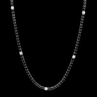 Roberto Coin 18K White Gold Estate Black Sapphire and Diamond Fantasia Necklace