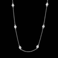 14K White Gold Estate Diamond Necklace
