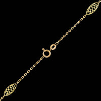 18K Yellow Gold Estate Filigree Station Necklace