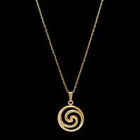 18K Yellow Gold Estate Swirl Pendant Necklace