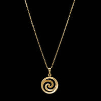 18K Yellow Gold Estate Swirl Pendant Necklace