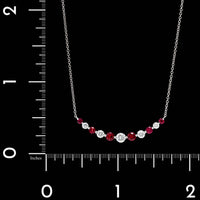 18K White Gold Estate Ruby and Diamond Necklace