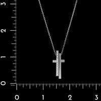 Gucci 18K White Gold Estate Diamond Cross Pendant Necklace