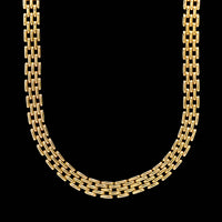 Caplain Paris 18K Yellow Gold Estate Brickwork Link Necklace