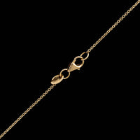 14K Yellow Gold Estate Orange Cat's Eye Moonstone and Diamond Pendant Necklace