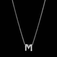 Roberto Coin 18K White Gold Estate Love Letter M Pendant Necklace