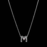 Roberto Coin 18K White Gold Estate Love Letter M Pendant Necklace