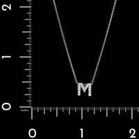 Roberto Coin 18K White Gold Estate Love Letter M Pendant Necklace