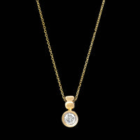 14K Yellow Gold Estate Diamond Pendant Necklace