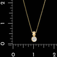 14K Yellow Gold Estate Diamond Pendant Necklace