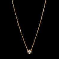 Tiffany & Co. 18K Rose Gold Estate Elsa Peretti Diamond By The Yard Single Diamond Pendant Necklace