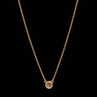 Tiffany & Co. 18K Rose Gold Estate Elsa Peretti Diamond By The Yard Single Diamond Pendant Necklace