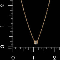 Tiffany & Co. 18K Rose Gold Estate Elsa Peretti Diamond By The Yard Single Diamond Pendant Necklace