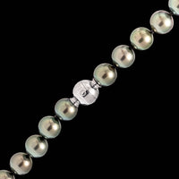 18K White Gold Estate Mikimoto Cultured Black South Sea Pearl Necklace