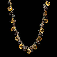 14K Yellow Gold Estate Multi Gemstone Necklace
