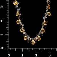 14K Yellow Gold Estate Multi Gemstone Necklace