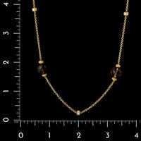 Leslie Greene 18K Yellow Gold Estate Smoky Quartz and Diamond Necklace