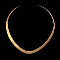 18K Yellow Gold Estate Hand Made Textured Collar Necklace