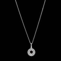 14K White Gold Estate Pink Tourmaline and Diamond Pendant Necklace