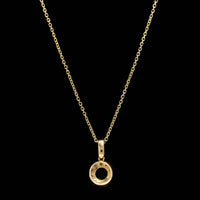14K Yellow Gold Estate Tsavorite and Diamond Pendant Necklace