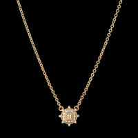 Judith Ripka 18K Yellow Gold Estate Diamond Pendant Necklace
