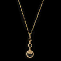 14K Yellow Gold Estate Labradorite Pendant Necklace