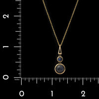 14K Yellow Gold Estate Labradorite Pendant Necklace