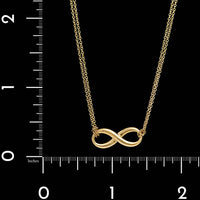 Tiffany & Co. 18K Yellow Gold Estate Infinity Pendant Necklace
