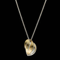 Tiffany & Co. Frank Gehry Sterling Silver and 18K Yellow Gold Estate Heart Pendant Necklace