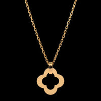 Van Cleef & Arpels 18K Yellow Gold Estate Byzantine Alhambra Pendant Necklace