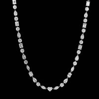 18K White Gold Estate Diamond Riviere Necklace