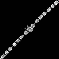 18K White Gold Estate Diamond Riviere Necklace