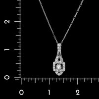 Art Deco Platinum Diamond Pendant Necklace
