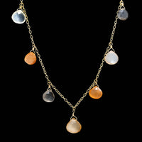 14K Yellow Gold Estate Moonstone Necklace